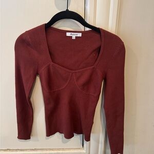 Madewell Rich maroon  Long Sleeve Top size small